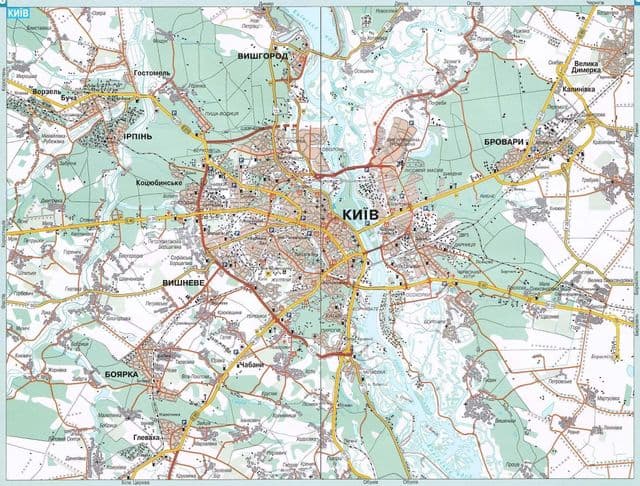 Mapa das estradas de Kiev