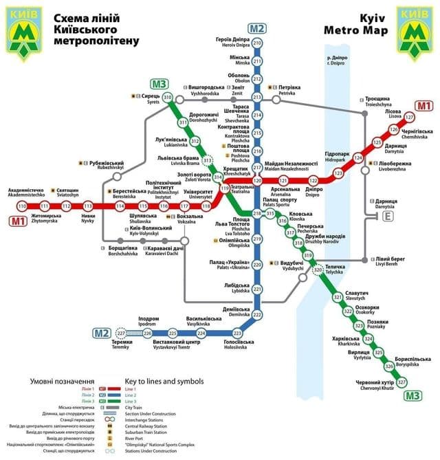 Mapa da estação de metrô de Kiev