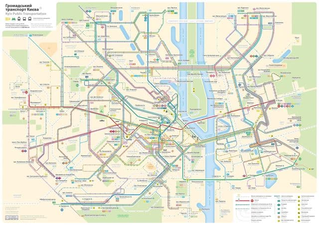 Mapa de transporte de Kiev